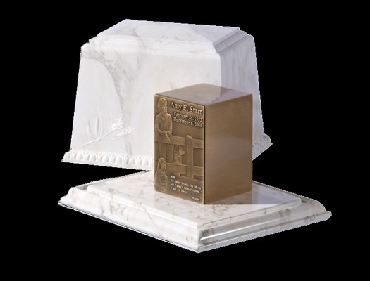 Millennium white marble bronze urn fixed